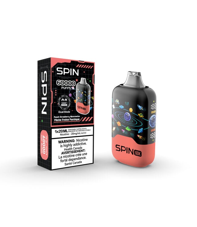 SPIN 60K ON  PEACH STRAWBERRY WATERMELON