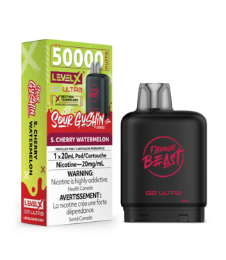 Level X FLAVOUR BEAST LEVEL X G2 ULTRA POD ON GUSHIN S. CHERRY WATERMELON