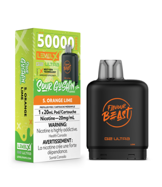 Level X FLAVOUR BEAST LEVEL X G2 ULTRA POD ON GUSHIN S. ORANGE LIME