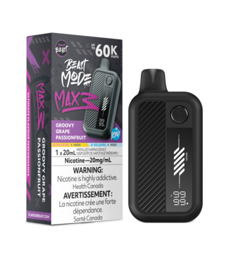 FLAVOUR BEAST FLAVOUR BEAST BEAST MODE MAX 3 ON 60K GROOVY GRAPE PASSIONFRUIT ICED