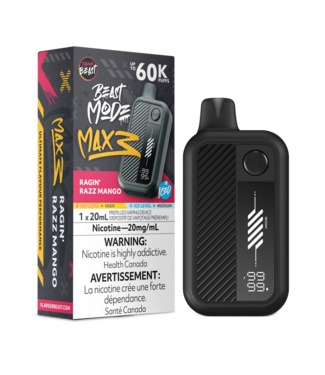 FLAVOUR BEAST FLAVOUR BEAST BEAST MODE MAX 3 ON 60K RAGIN' RAZZ MANGO  ICED