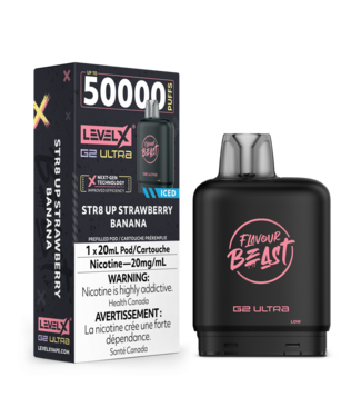 Level X FLAVOUR BEAST LEVEL X G2 ULTRA POD ON STR8 UP STRAWBERRY BANANA