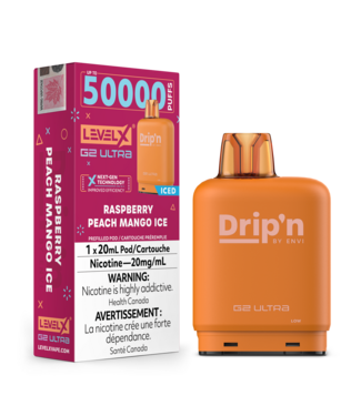 Level X DRIP'N LEVEL X G2 ULTRA POD ON RASPBERRY PEACH MANGO ICE