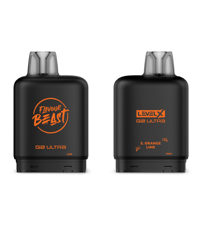 FLAVOUR BEAST LEVEL X G2 ULTRA POD ON GUSHIN S. ORANGE LIME