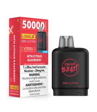 Level X FLAVOUR BEAST LEVEL X G2 ULTRA POD ON MTN CITRUS RASPBERRY