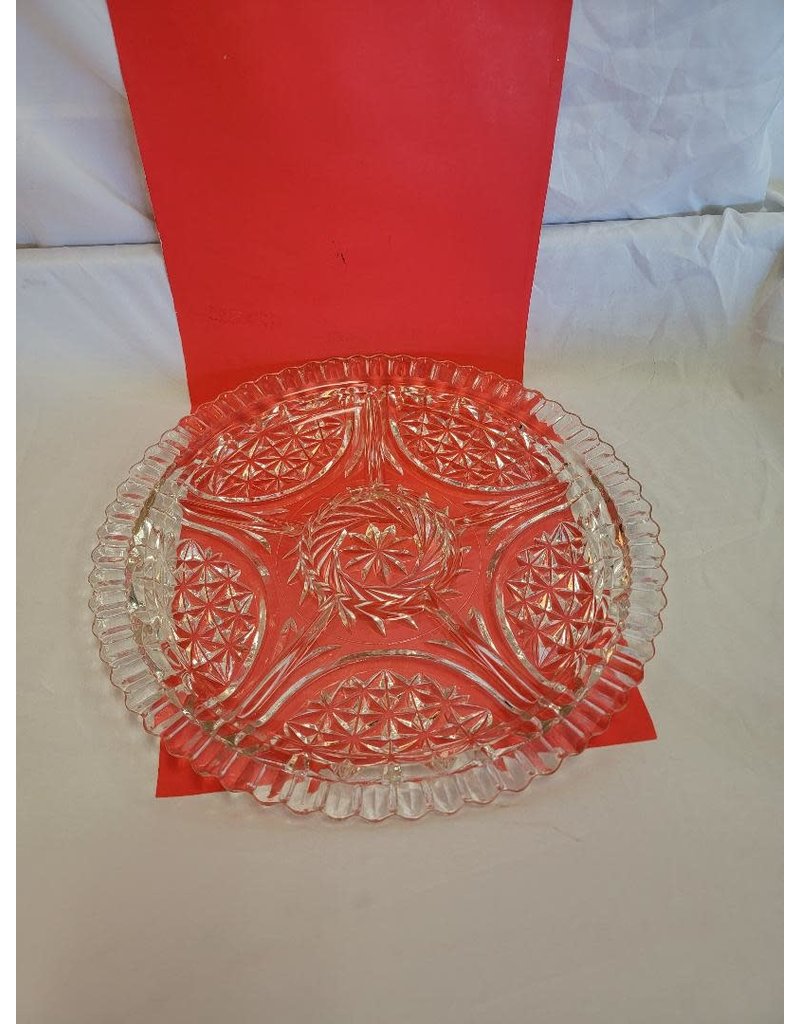 Crystal Chip and Dip Glassware Plate