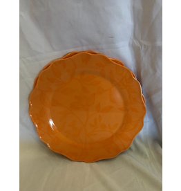Set of Orange Plastic Plates