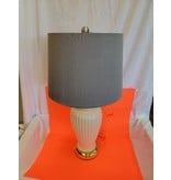 Cream with Gray Shade Lamp