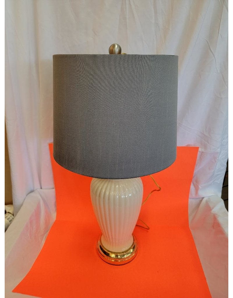 Cream with Gray Shade Lamp