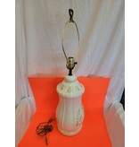 White Lamp with Flower Decor