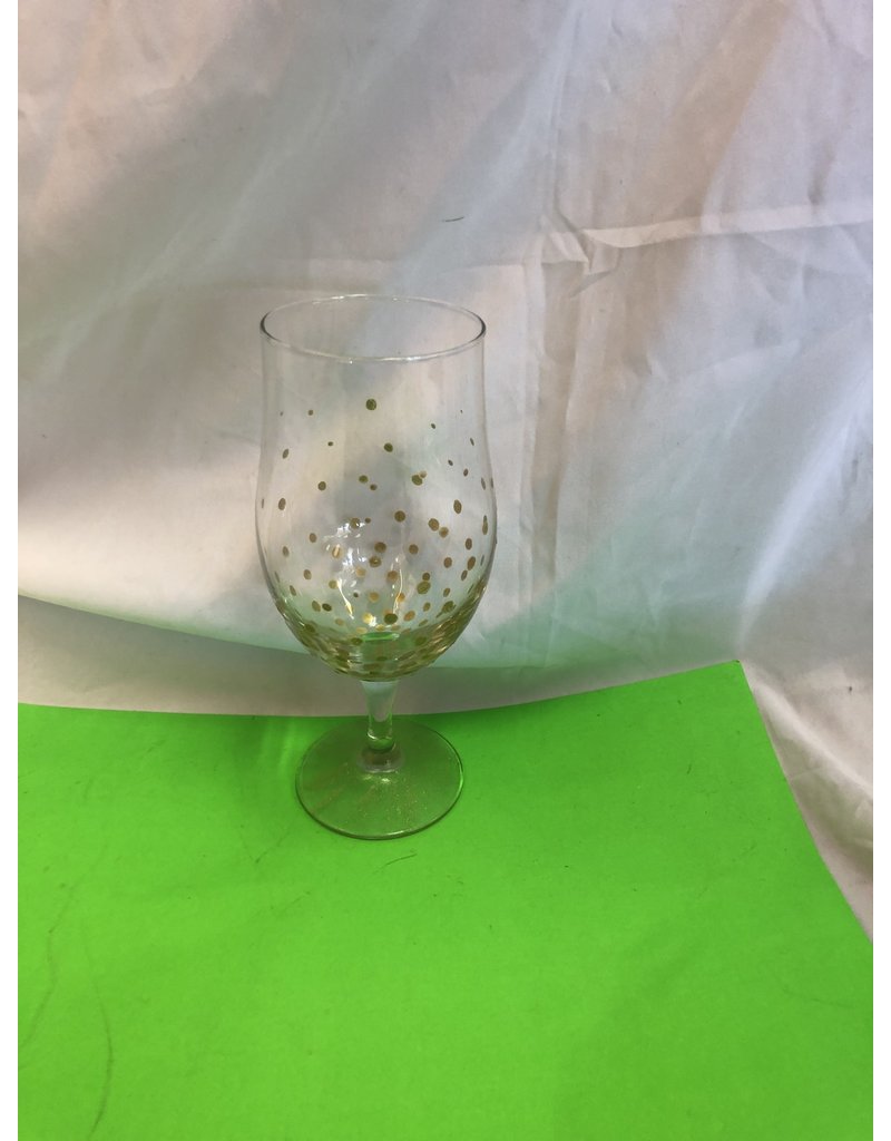 Wine Glass with Gold Spots