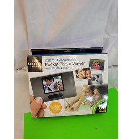 The Sharper Image Pocket Photo Viewer with Digital Clock