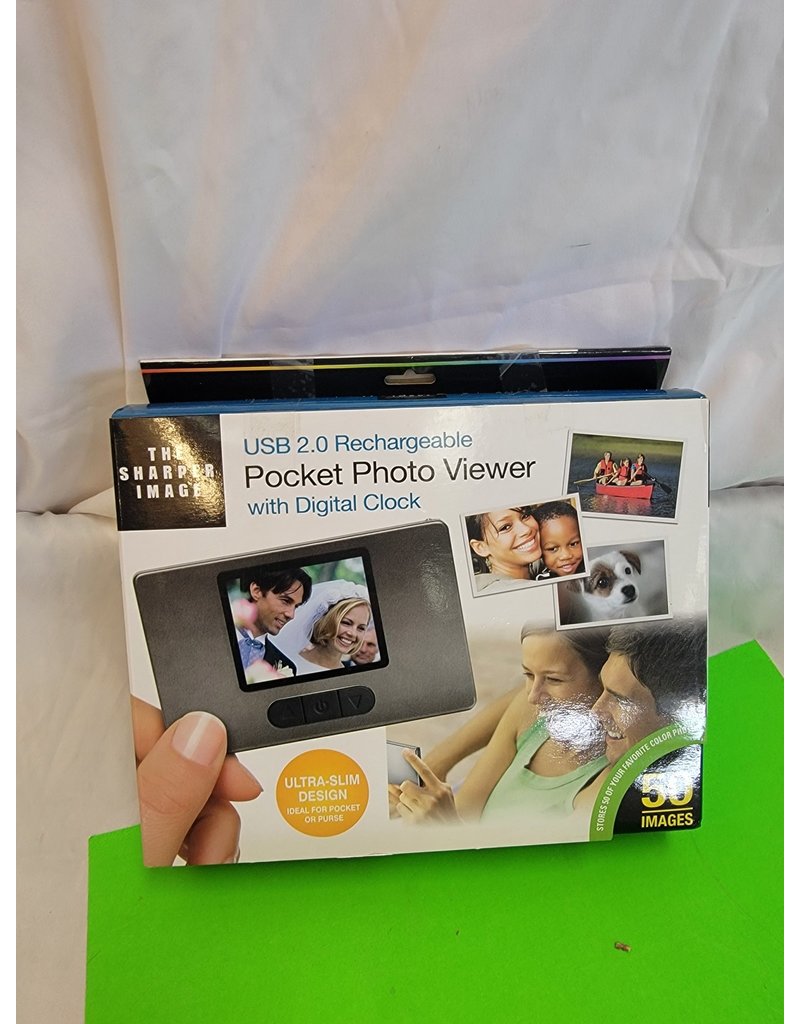 The Sharper Image Pocket Photo Viewer with Digital Clock