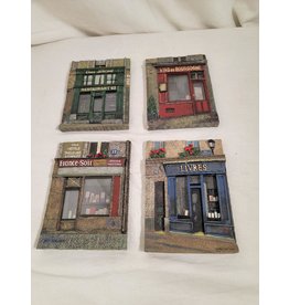 Paris Scenes Plaques 3D Molded Resin 4 Store Fronts by Chiu Tak Hak