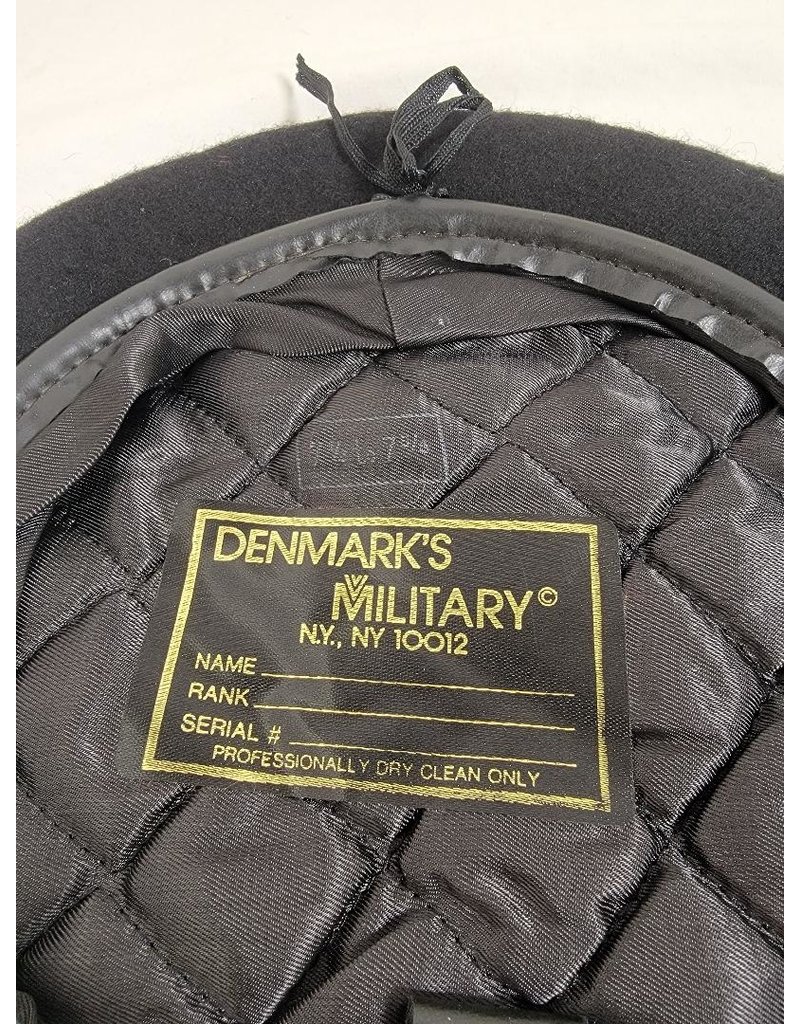 Vintage 80's Denmark Military Surplus Green Beret Quilted Lining 7 1/2 to 7 5/8