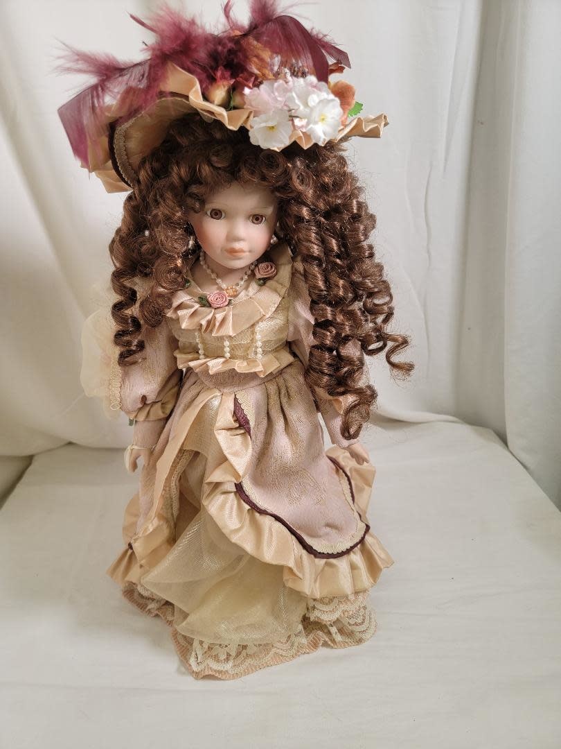 Brown Curly Hair Porcelain Doll - Save-A-Life Thrift Stores