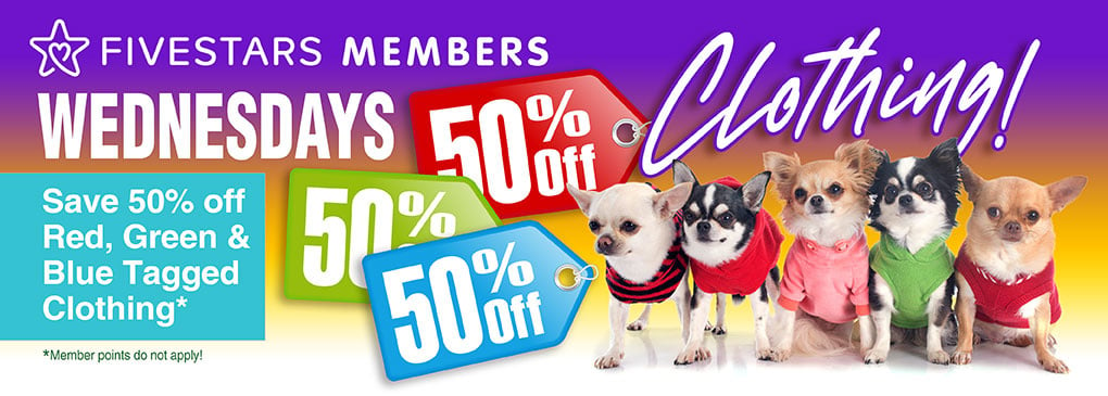 Five Stars Member - Get 50% Off Specially Tagged Clothing