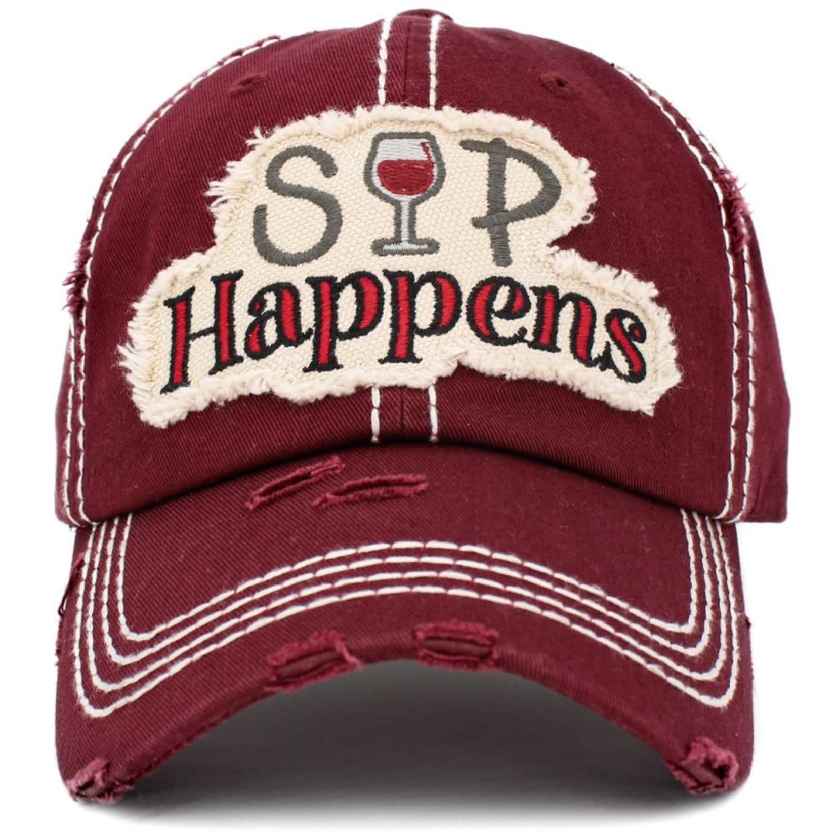 SIP Happens Burgundy Hat