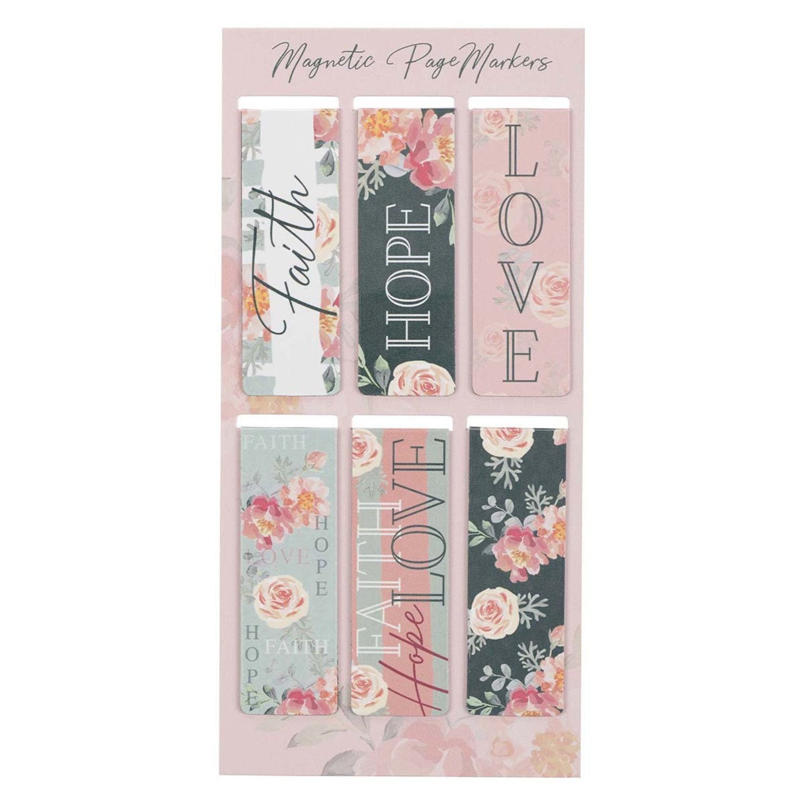 Vintage Faith Hope and Love Magnetic Bookmark Set