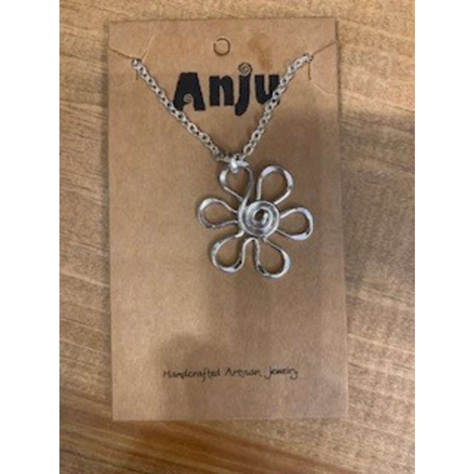 Anju Jewelry Small Silver Plated Necklace - 18" - Daisy
