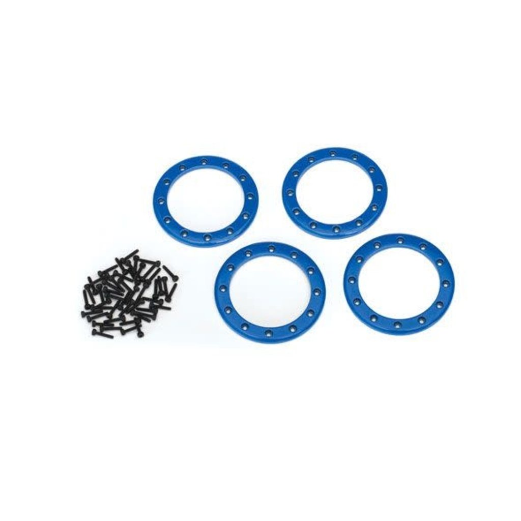 Traxxas TRAXXAS Beadlock rings, blue (2.2") (aluminum) (4)/ 2x10 CS (48)