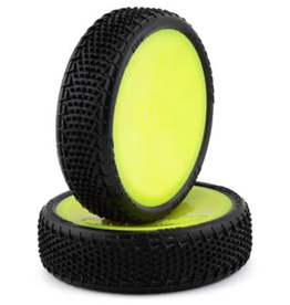 Jconcepts JConcepts Fuzz Bite LP 2.2 Mounted 2WD Front Buggy Tire (Yellow) (2) (Pink) (Carpet) w/12mm Hex