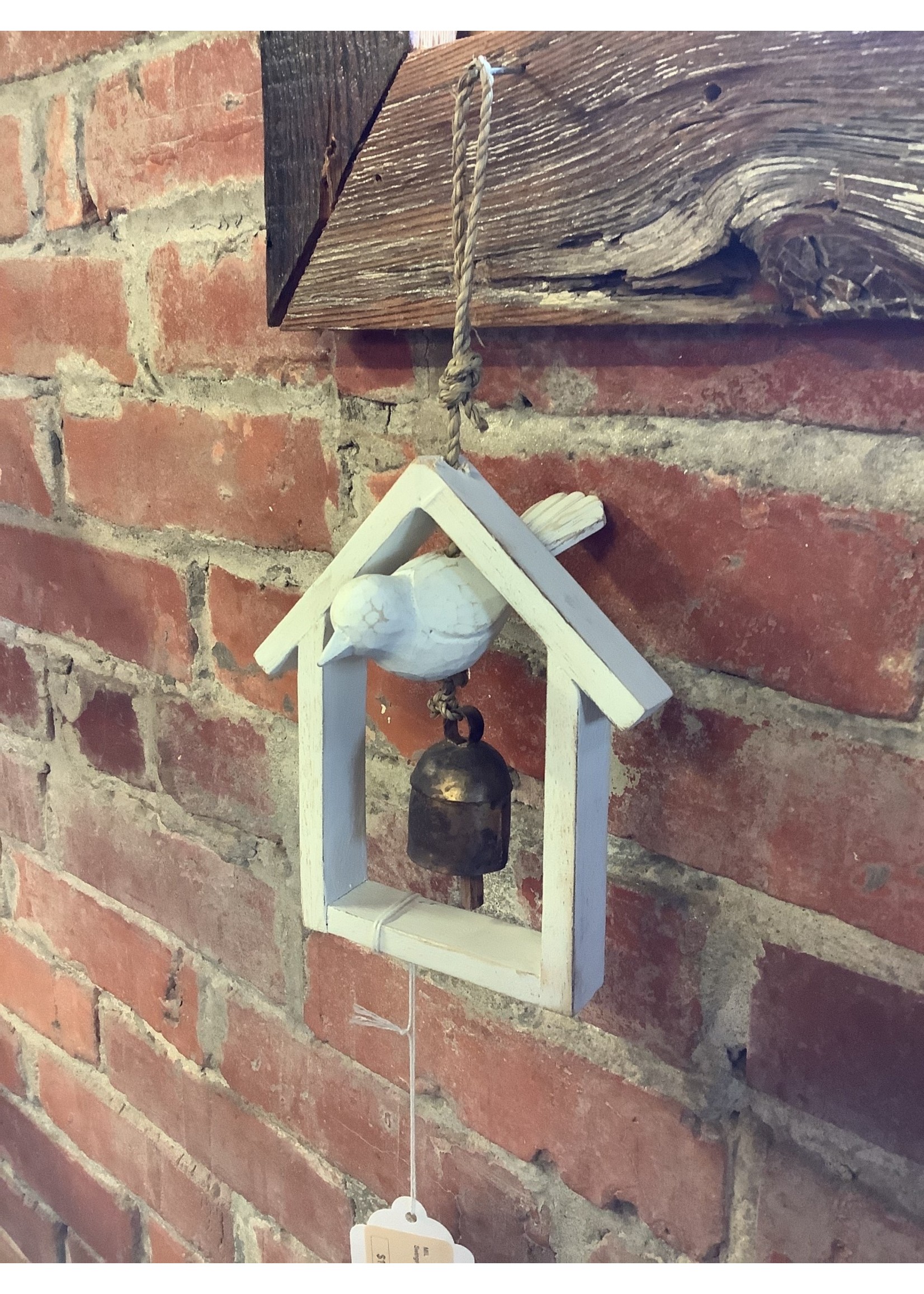 Swinging Wood Bird House w/Bell