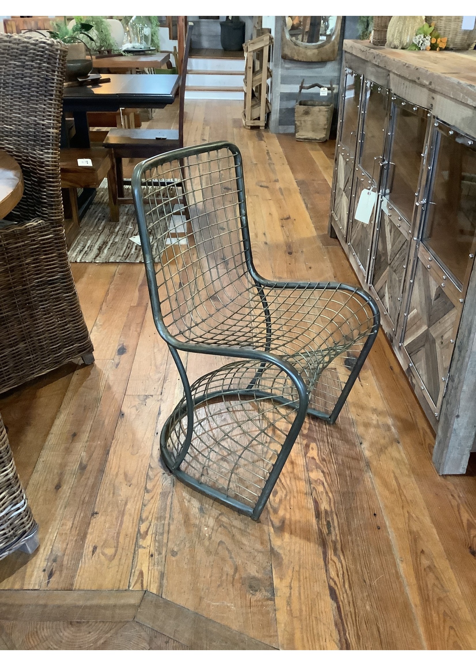 Kalalou Woven Metal Dining Chair