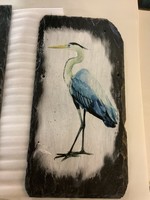 Old Wood Delaware OW Slate Wall Art Slate Blue Heron