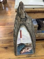 Old Wood Delaware OW Live Edge Slab Lighthouse Art