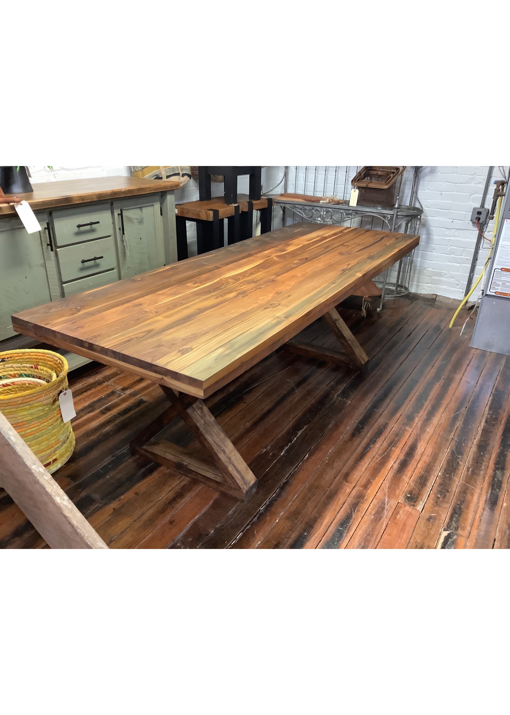 Mango Wood Dining Table X Base 82.5”x31.5”
