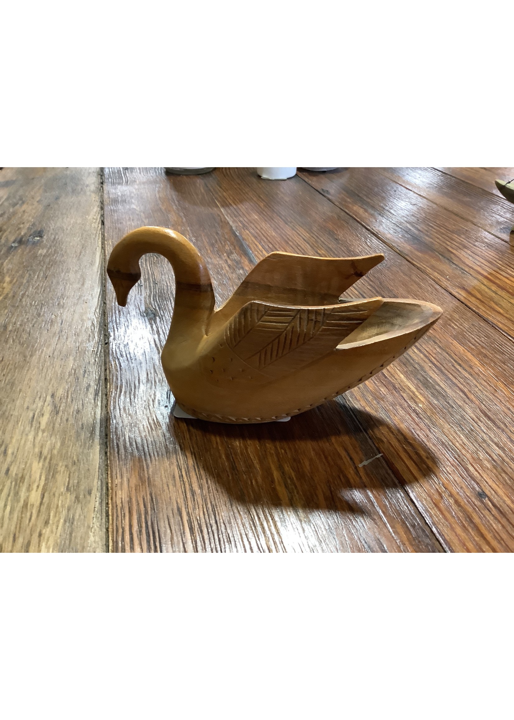 Hand Carved Swan Dish