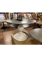 Iron Butterfly  Imports White Distressed 48” Round w/ Ball Pedestal