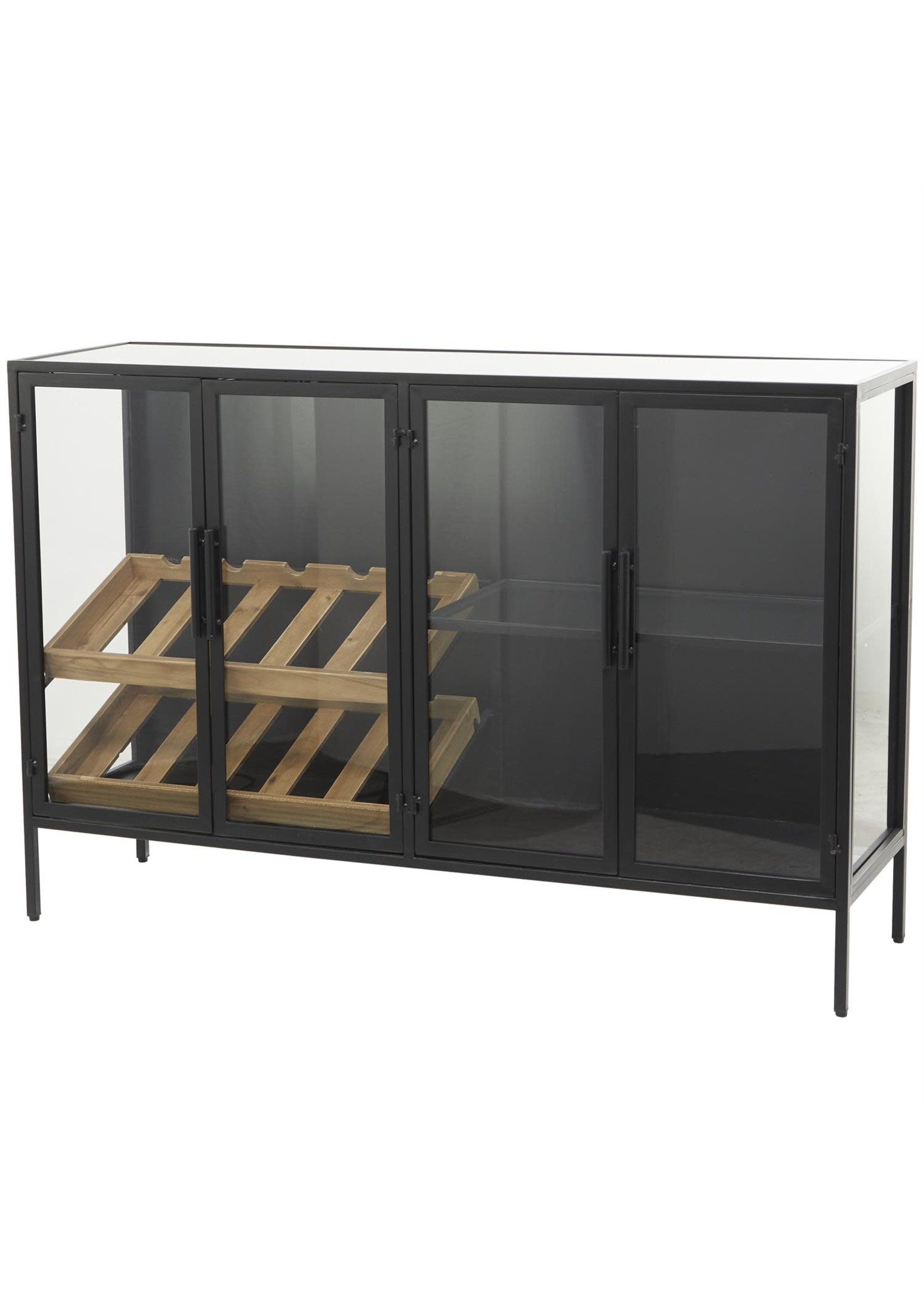 UMA Metal Glass WD Wine Cabinet 47"W 32"H