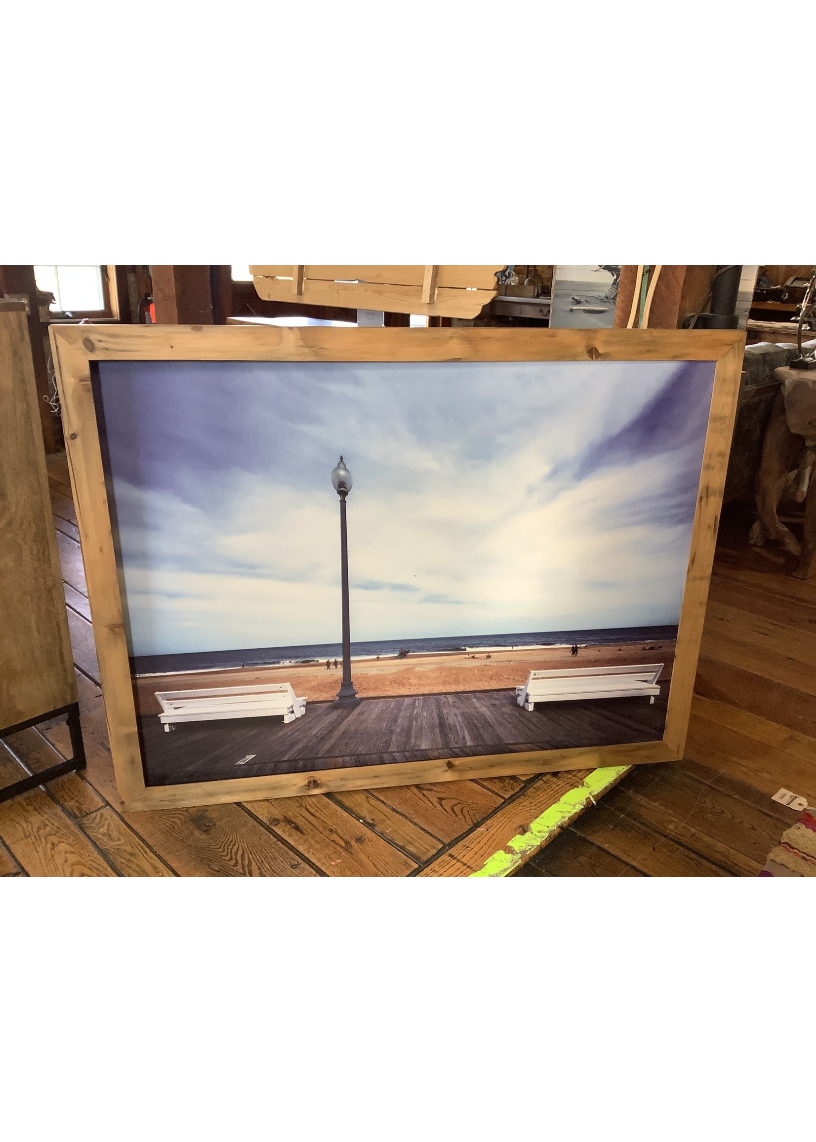 Old Wood Delaware OW Canvas Art - Rehoboth Boardwalk 50x38 Framed