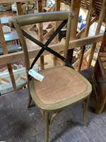 Dovetail Furniture Chair Oak Black Metal Cross Back