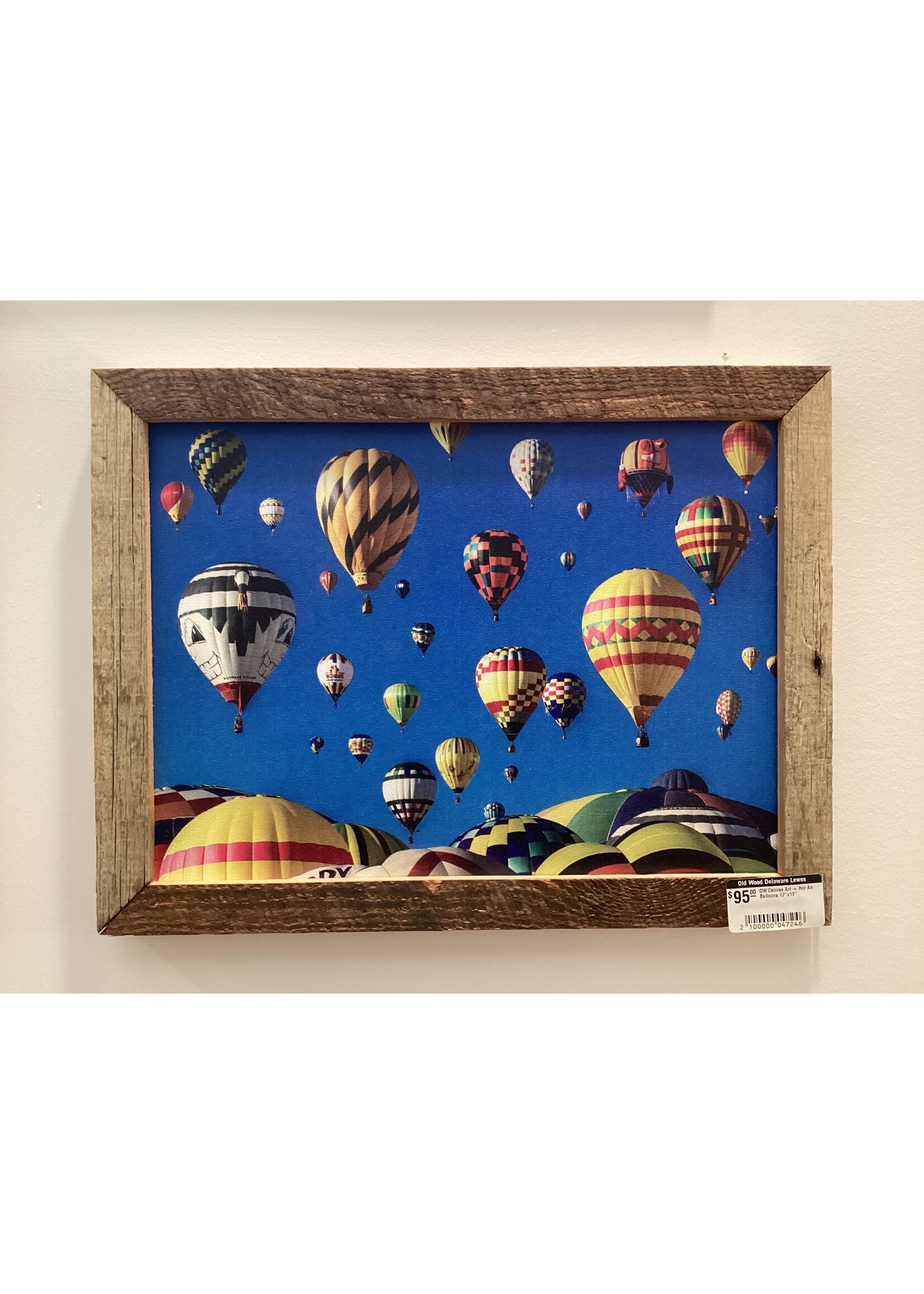 Old Wood Delaware OW Canvas Art - Hot Air Balloons 17"x13"
