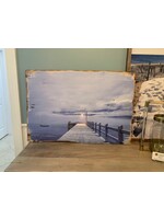 Old Wood Delaware SPECIAL SALE OW Wood Wall Art Dock with Light Art 24x35