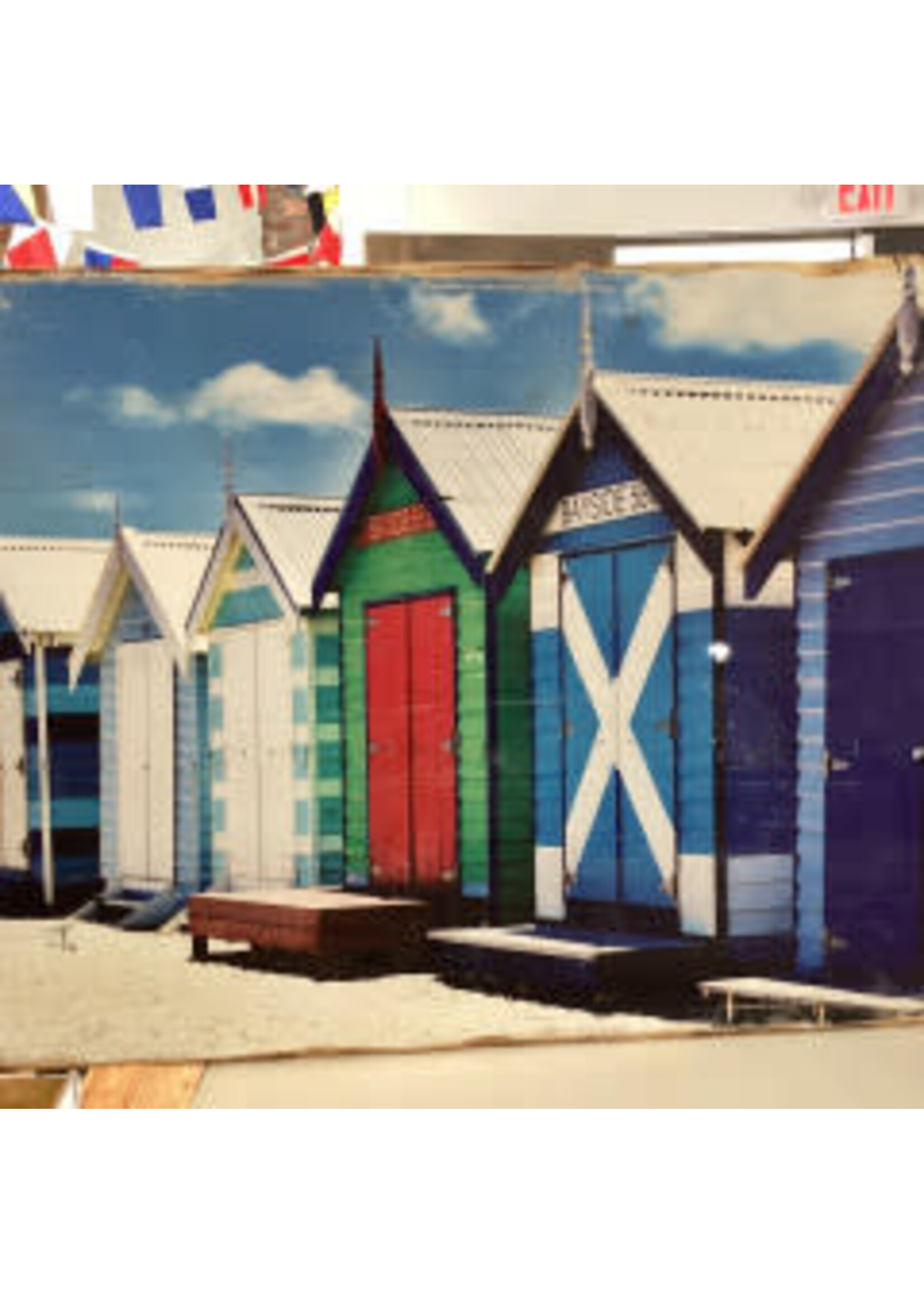 Old Wood Delaware OW Wood Wall Art Multi- Color Beach Shacks 37"x25"