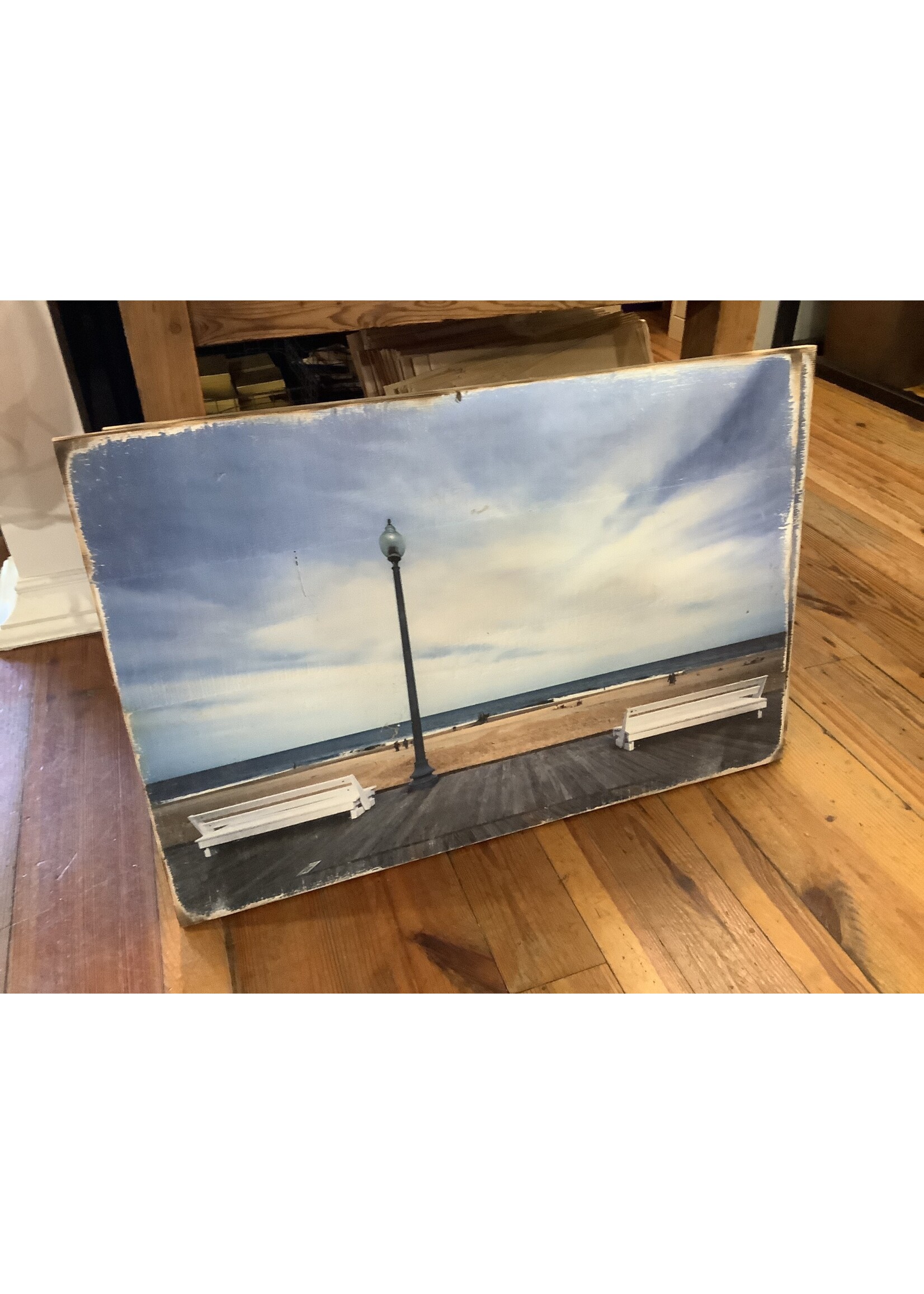 Old Wood Delaware OW Rehoboth Beach Boardwalk on Wood 36x24