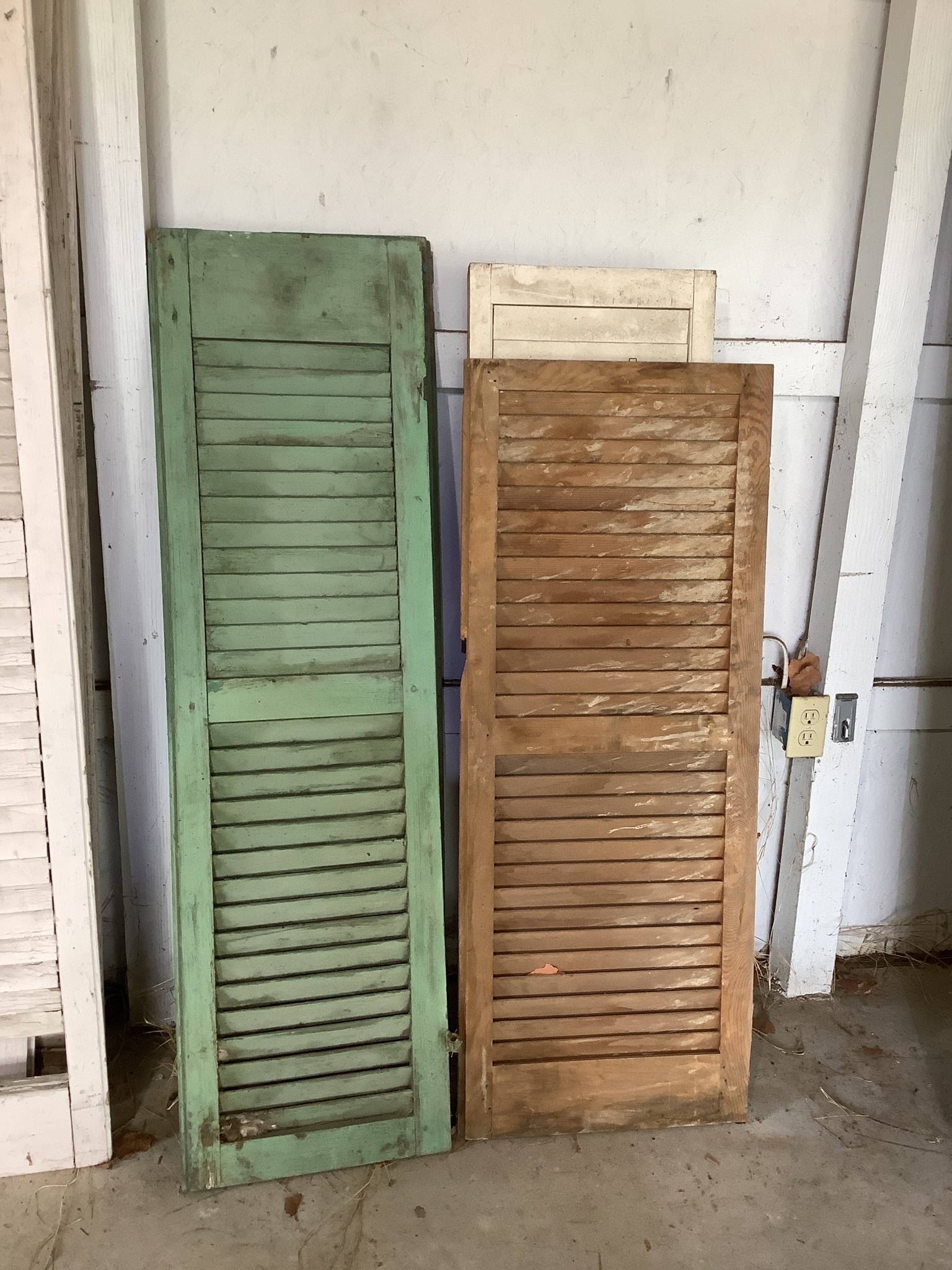 Architectural Salvage Shutters Small 55x16x1.5 Old Wood Delaware