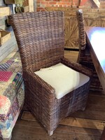 Brown Kuba Weave Chair w/ Cushio
