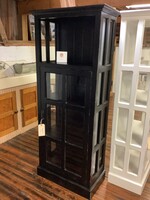 Iron Butterfly  Imports Cape Cod 1 Door Glass Cabinet Black  27 x 14 x 72