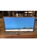 Old Wood Delaware OW Canvas Art - Boat on Beach with  Lighthouse 50x26