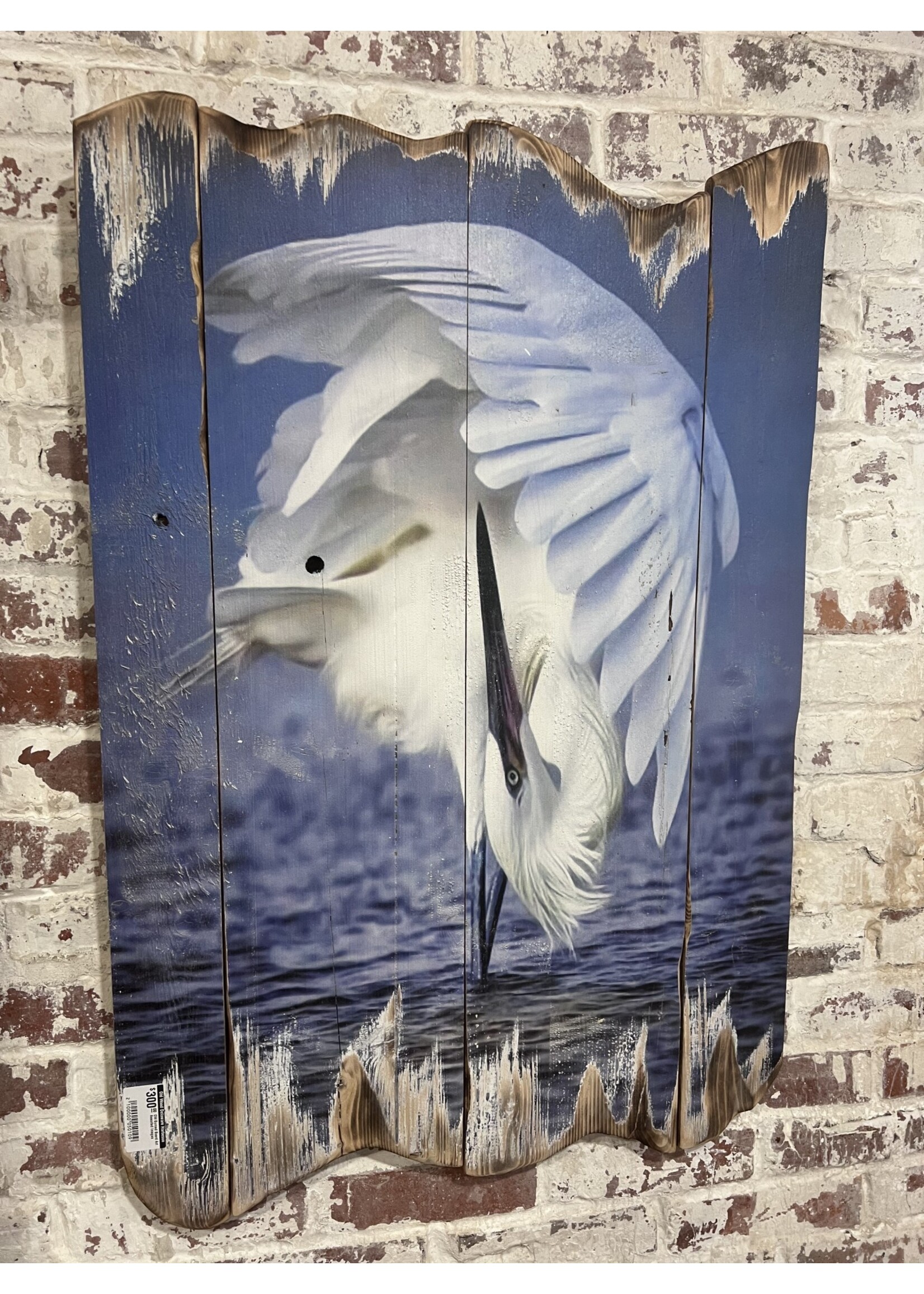 Old Wood Delaware OW Bird in Flight Burned Board Wall Art 35 x 24