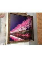 OW Canvas Wall Art - Pink Trees along the River 21x5" x 21.5"