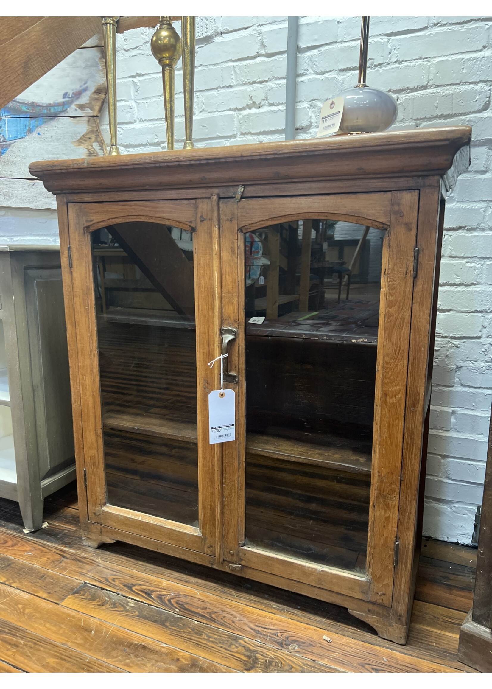 2 Door  Cabinet w/Glass Doors 35" x 11" x 40"