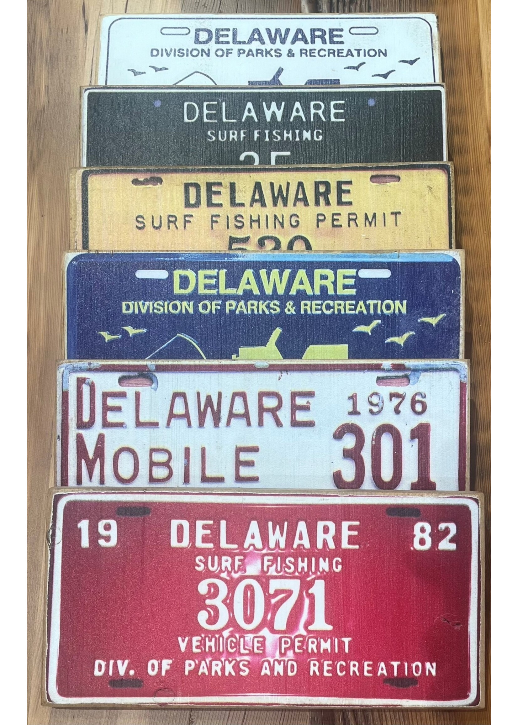 Old Wood Delaware OW License Plate Art