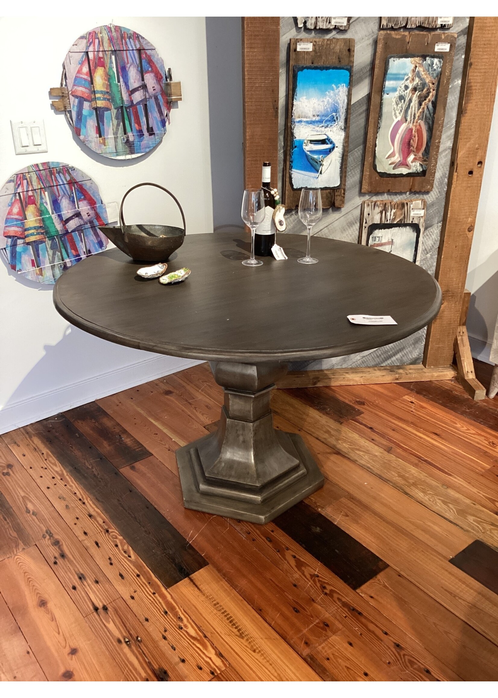 Pewter Round 50" Dining Table