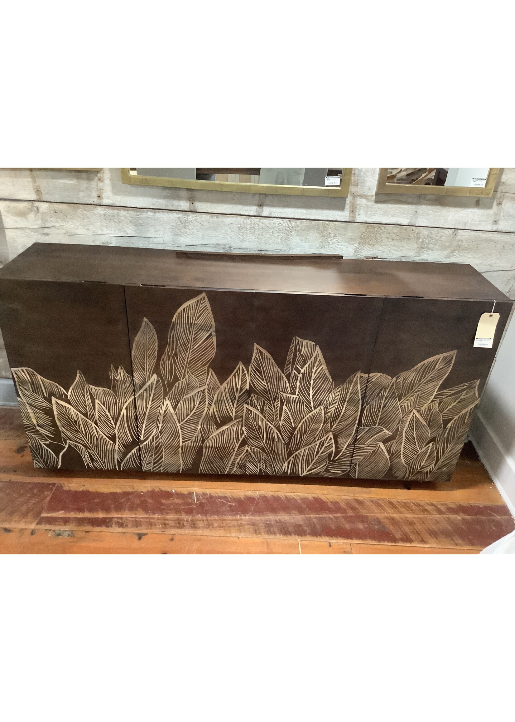 Crestview Collection Banana Leaf 4 Door Sideboard  72X16X36